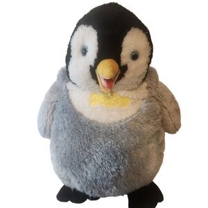 Happy Feet Mumble Penguin Plush Large Stuffed Animal Warner Bros 22.5 Inch Grey
